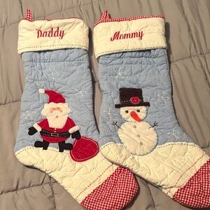 Set of pottery barn kids quilted stockings